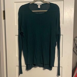 H&M Green Asymmetrical Long Sleeve Blouse